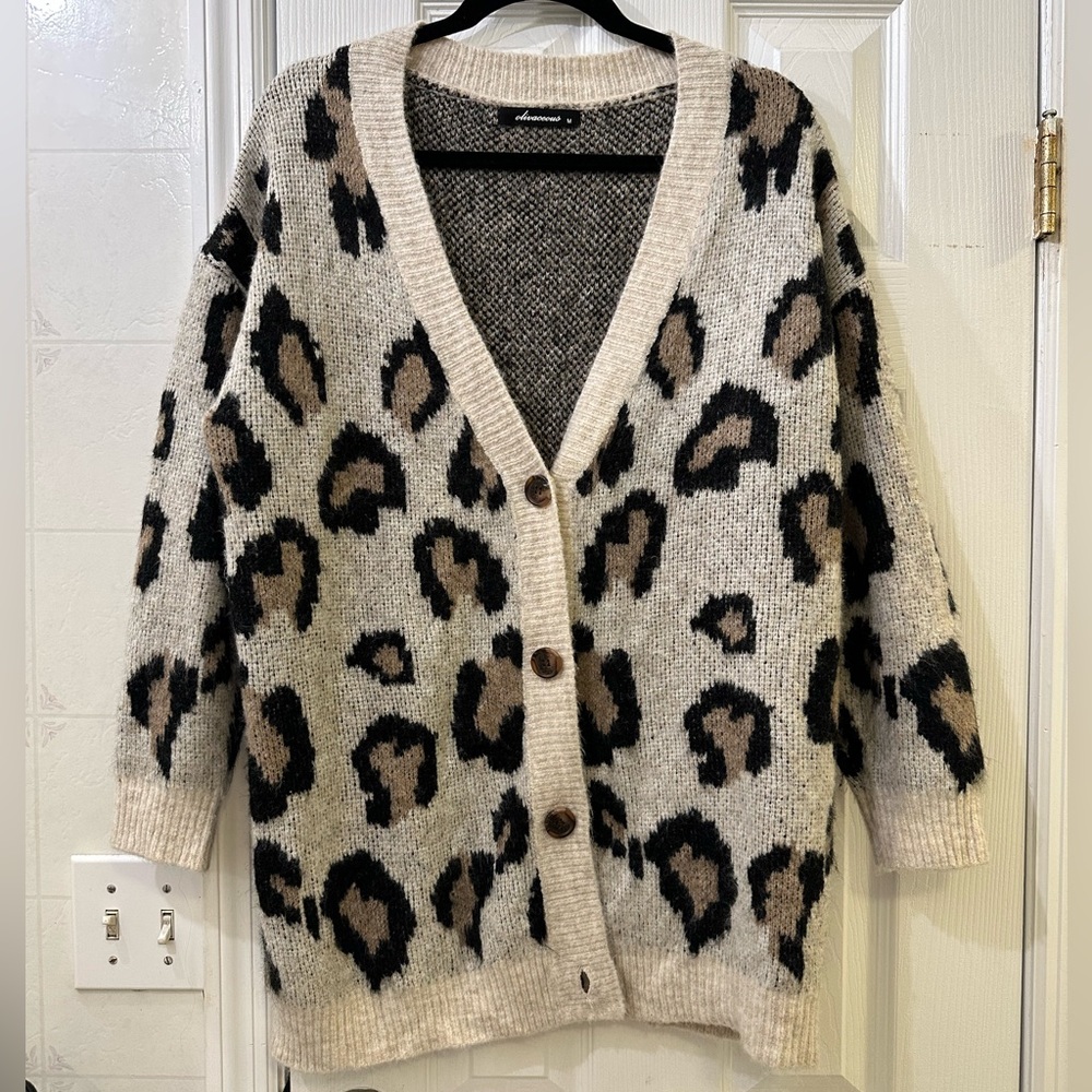 Cheetah printed cardigan